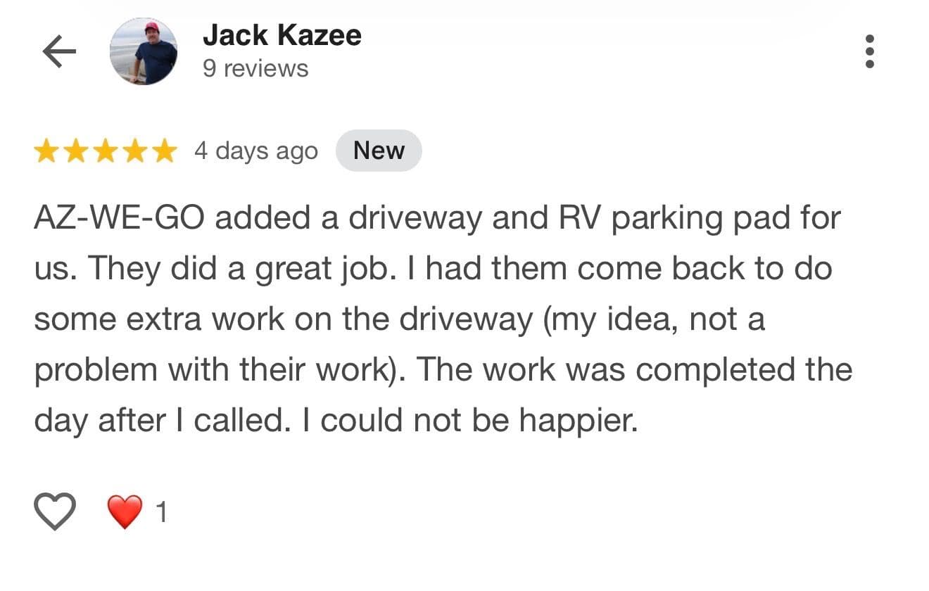 Driveway and RV Pad Installation Success in Arizona
